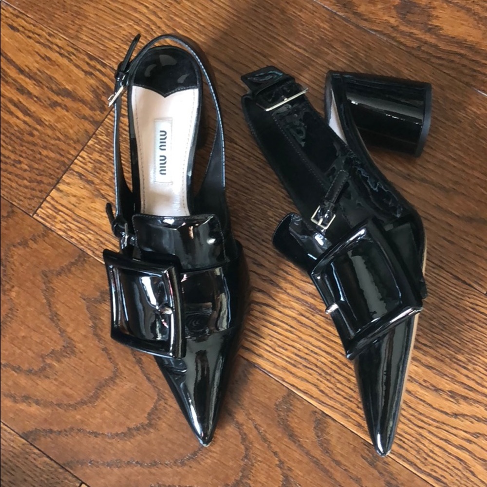 Miu Miu Black Patent Leather Heels